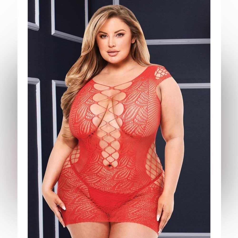 Baci Corset Front Lace Mini Dress, red, new! - Picture 6 of 6